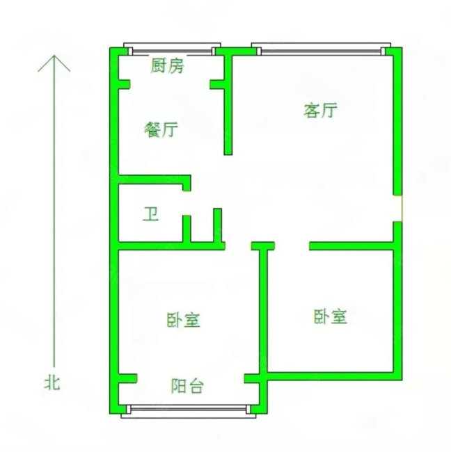 康乐里3室1厅1卫55.6㎡南北95万