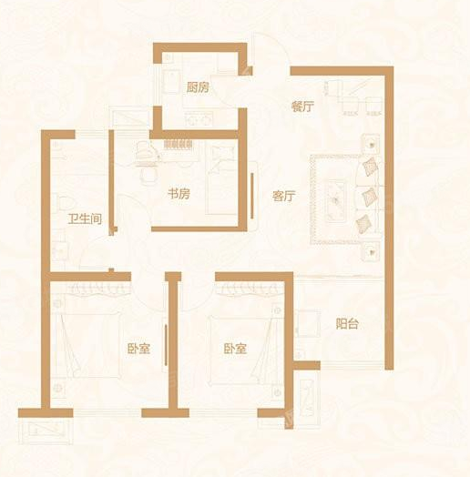 凯瑞鑫园3室2厅1卫91.08㎡南北95万