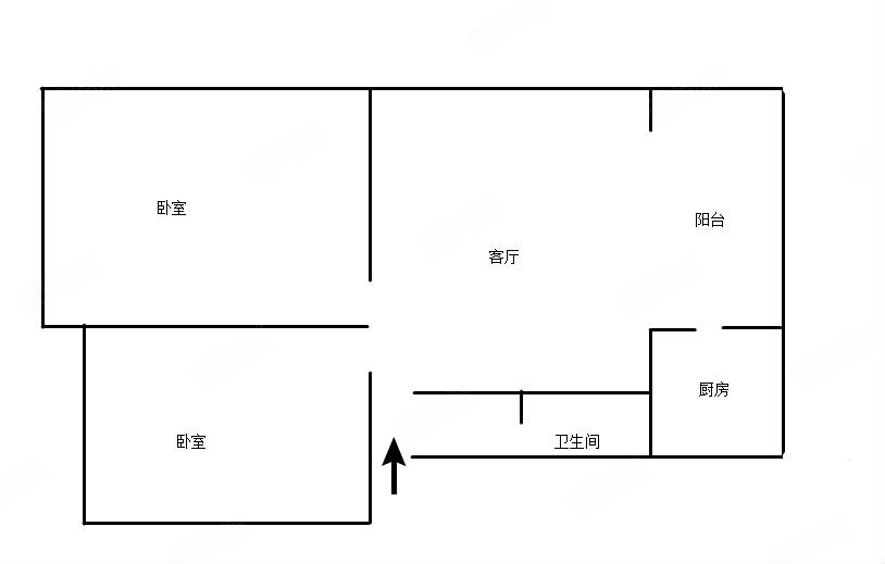 白庙组团小区2室2厅1卫71.8㎡南北66万