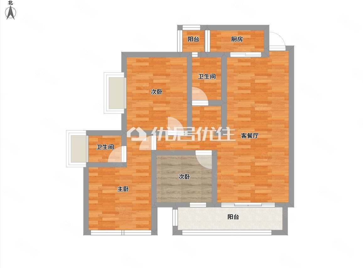 天健和府3室2厅2卫89.28㎡西南115万