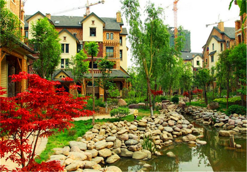 单价4900买大复式建业森林半岛小桥流水风景如画一中