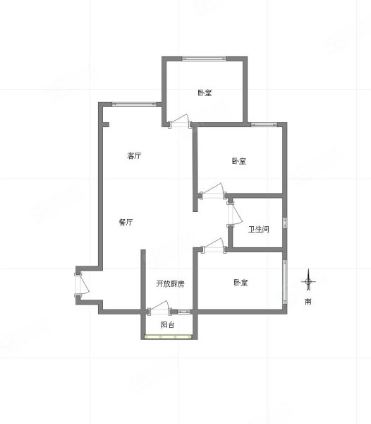 融创白象街3室2厅1卫86㎡东北145万