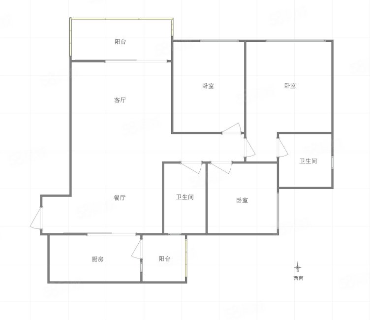 龙湖两江新宸森屿3室2厅2卫118.64㎡南北186万