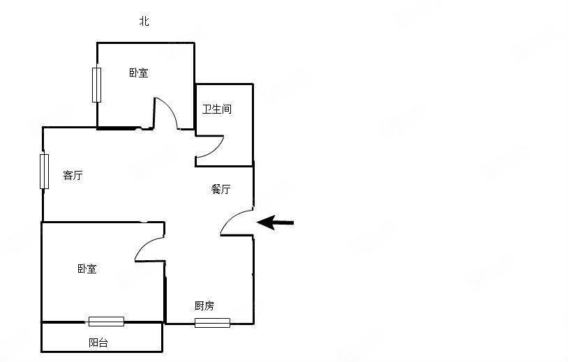 丽晶国际2室2厅1卫89.27㎡南北199万