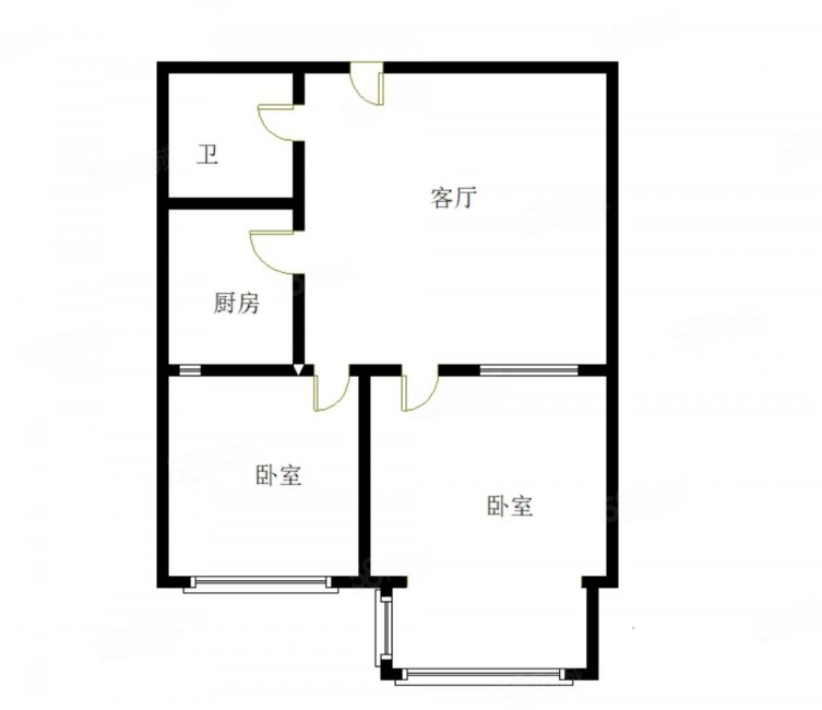 上上城第三季2室1厅1卫59.47㎡南78万