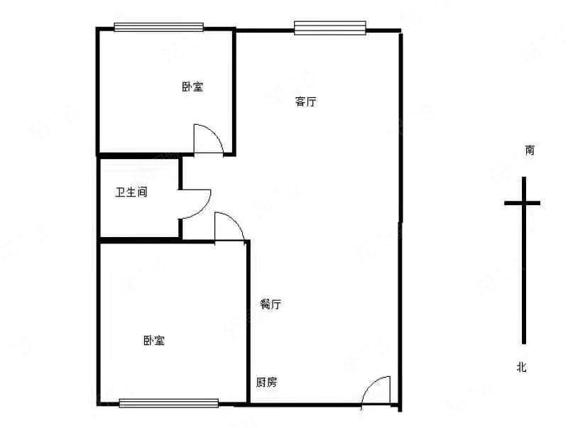 绿地城(B区)2室2厅1卫89.68㎡南北80万