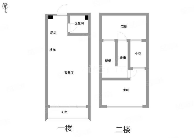 天誉花园六组团2室1厅1卫44.42㎡北48万