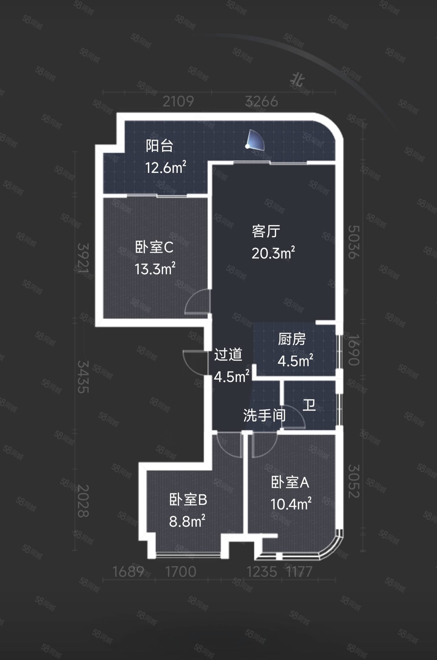 首开美墅湾3室2厅1卫99㎡南北133万