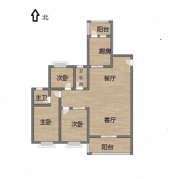 恒大御龙天峰3室2厅2卫127.52㎡南北160万