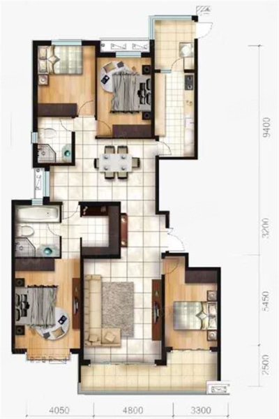 恒大御景半岛4室2厅2卫221㎡南北300万