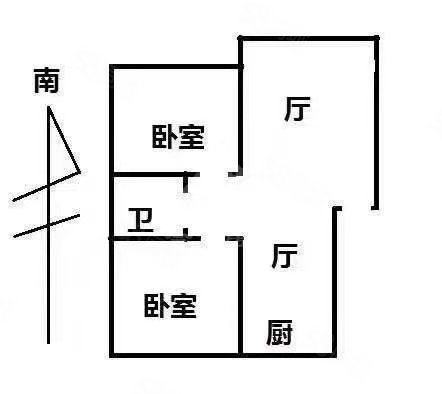 树东小区B区2室2厅1卫85㎡南北65万