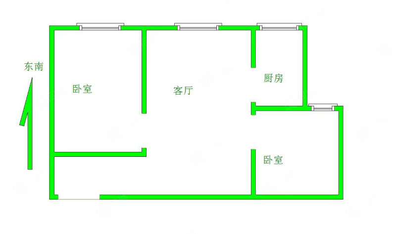 大唐天下江山(二期)2室2厅1卫83㎡南北65万