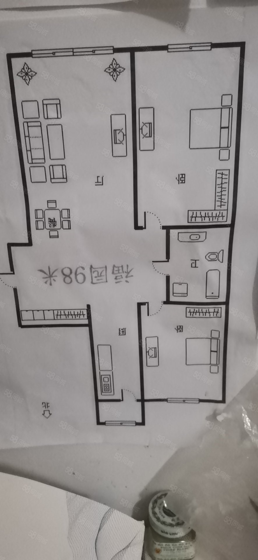 民生尚都福园2室1厅1卫113㎡南北79.8万