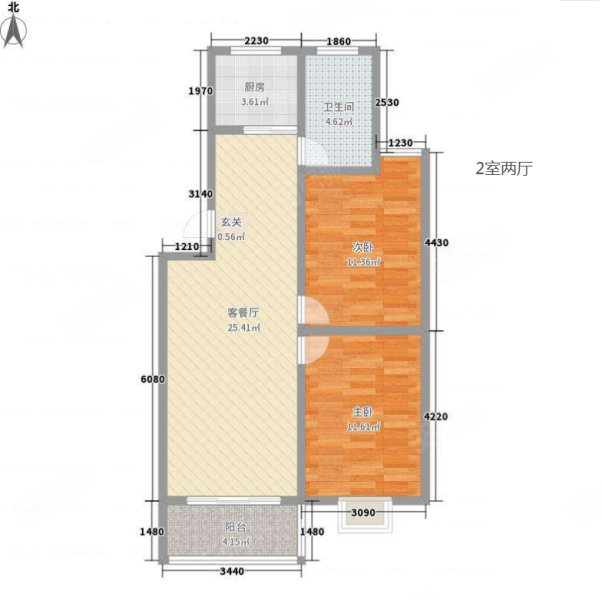 瓯碧园2室1厅1卫51.98㎡南39万