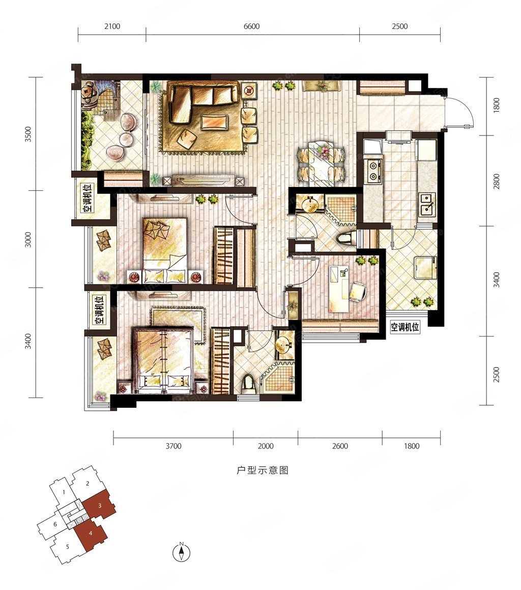 万科城物业自营 万科城住家3房2卫急售160万!