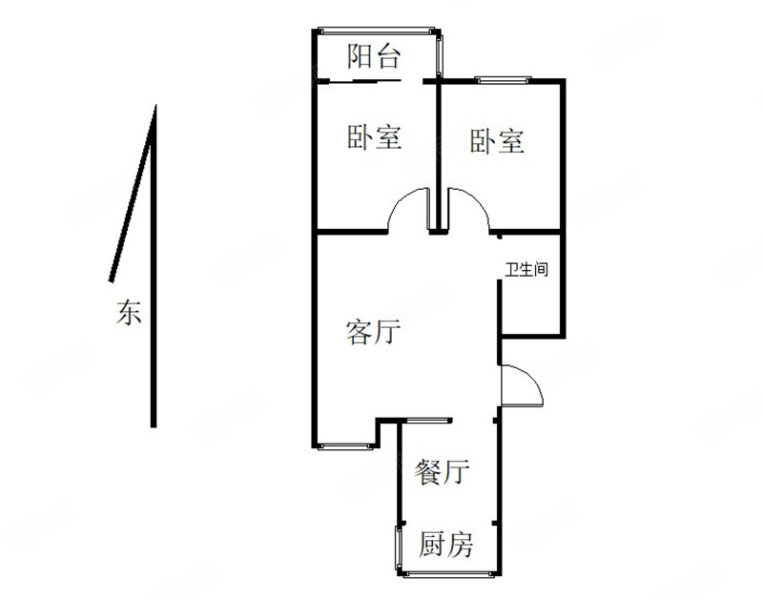 龙蟠花苑(北园)2室2厅1卫95㎡东西420万