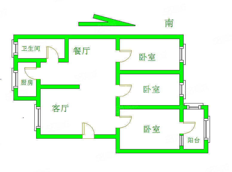 庆丰小区3室2厅1卫89㎡南北51.5万