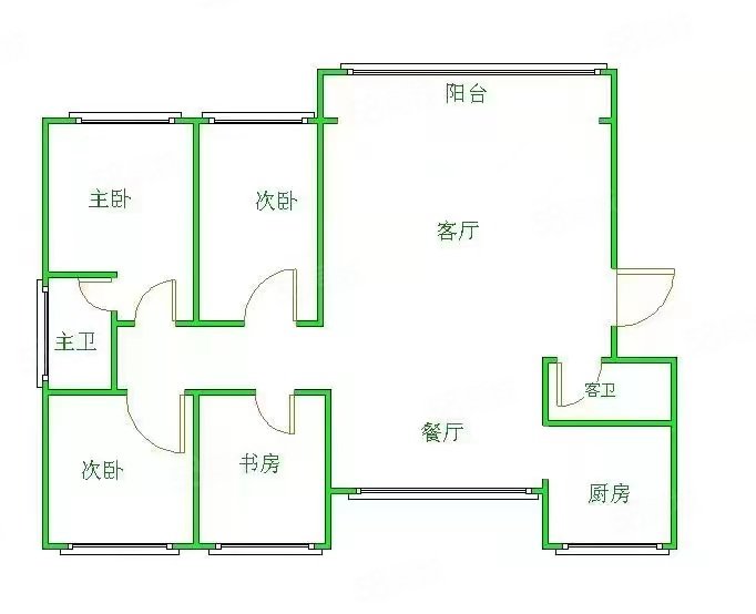 荣景花园3室2厅1卫90㎡南北46万