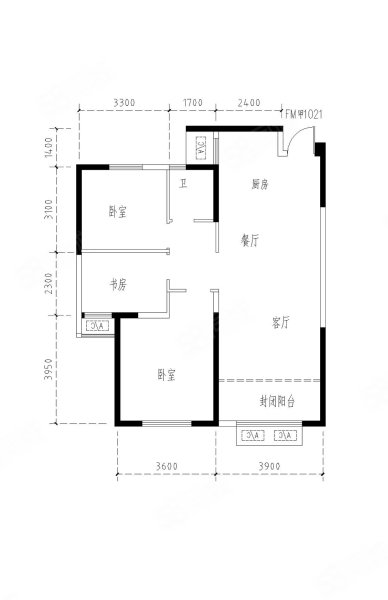 汇川大象城3室2厅1卫102.11㎡南北58万