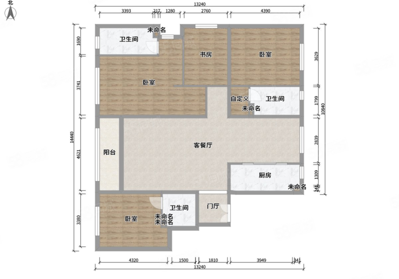 首城汇景湾东区(6号院)4室2厅3卫194.93㎡南北360万