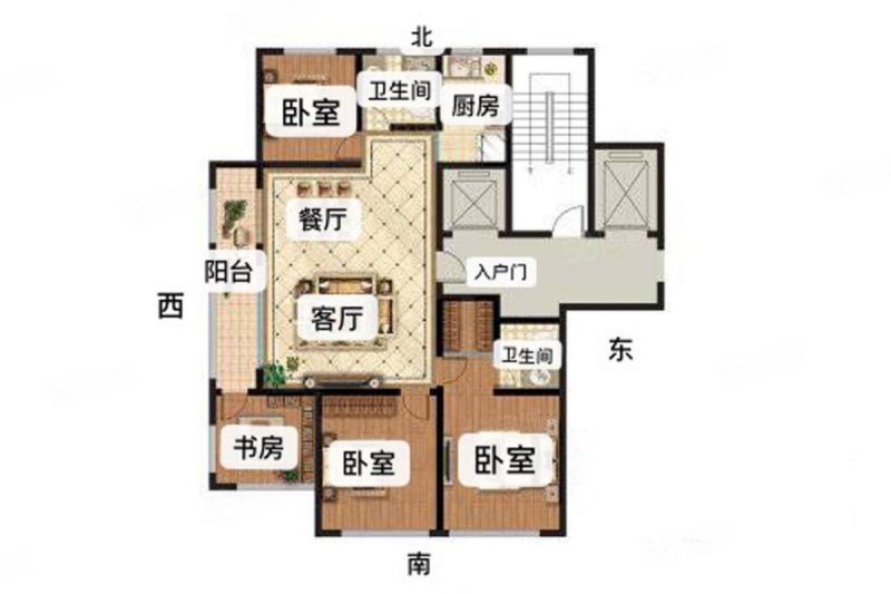 虞河公馆4室2厅2卫157㎡南北157万