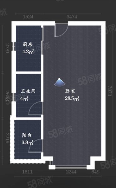 恒大名都1室1厅1卫52㎡南北26万