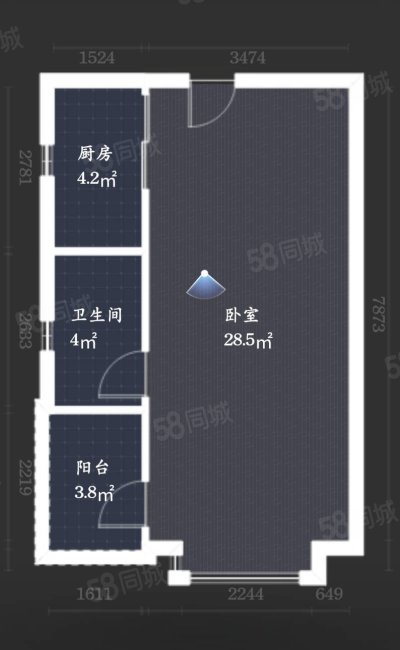 恒大名都1室1厅1卫52㎡南北26万