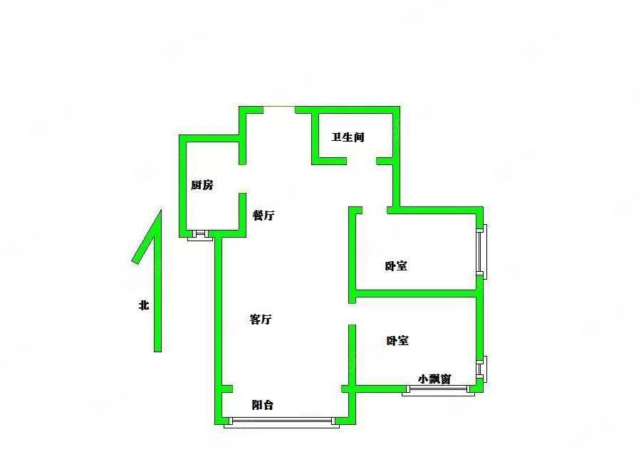 哈罗城(西区)2室2厅1卫86㎡南60万