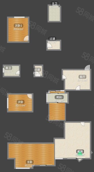 香江花园3室3厅2卫154.76㎡南北150万