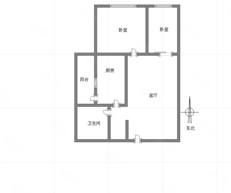 建工太阳公馆2室1厅1卫51㎡南46万