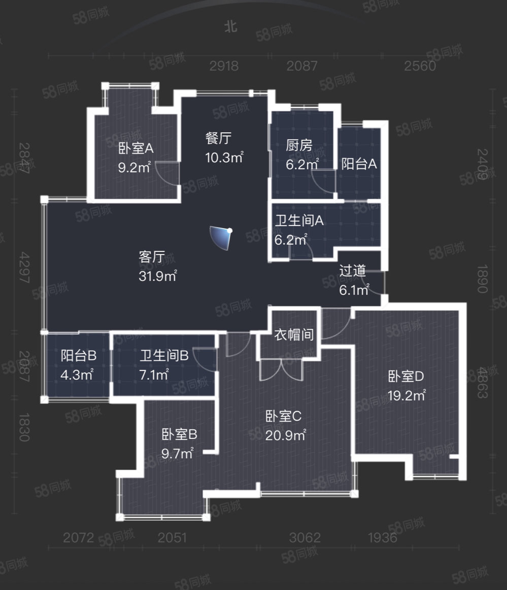 嘉业阳光城(嘉善)3室2厅2卫155.21㎡南北158万