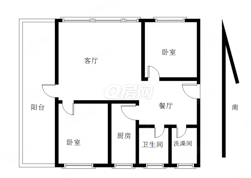 洪湖一街五号大院2室2厅1卫80㎡南320万