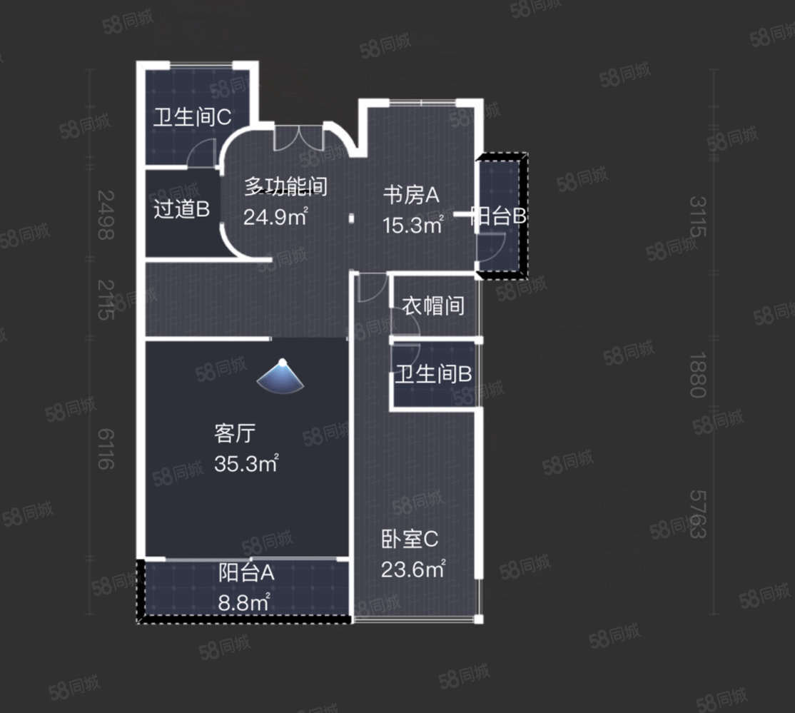 云岭邻里(西区)5室3厅6卫405㎡南北680万