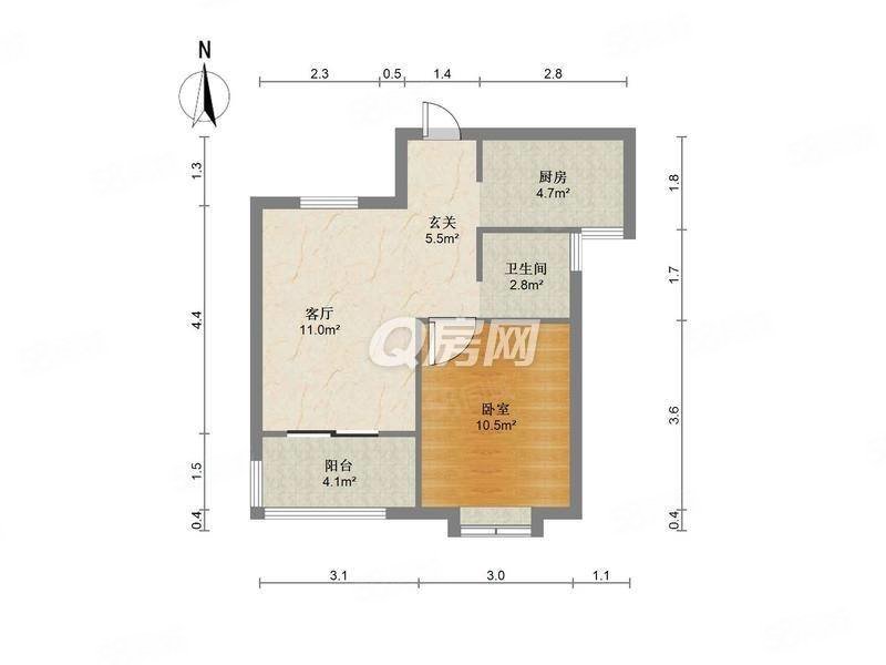 广乐家园(二期)1室1厅1卫55.6㎡南北49万