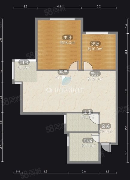 山水黔城一组团2室2厅1卫93.76㎡东60万