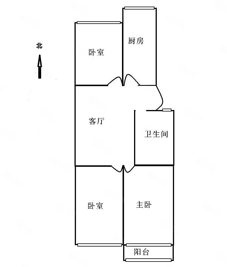 光明园小区3室2厅1卫98㎡南北60万