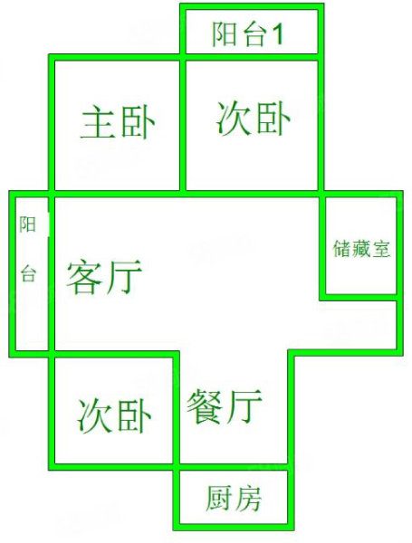 丰和名都(射阳)3室2厅1卫113㎡南北98.6万