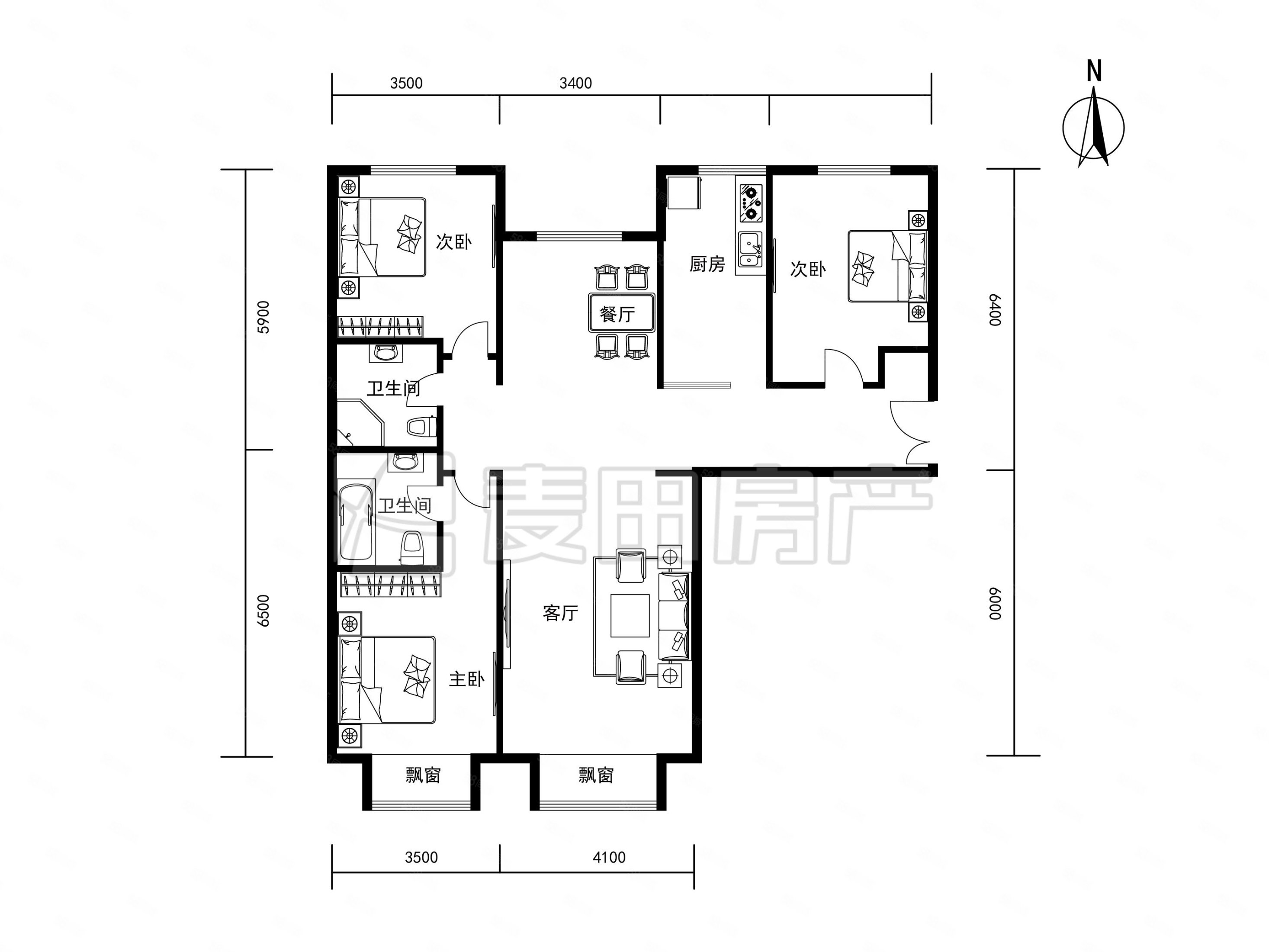 业主信任润泽公馆精装南北三居环境好配套齐全
