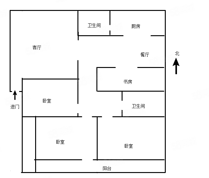 中建五局七公司单位房4室2厅2卫102㎡南北42万