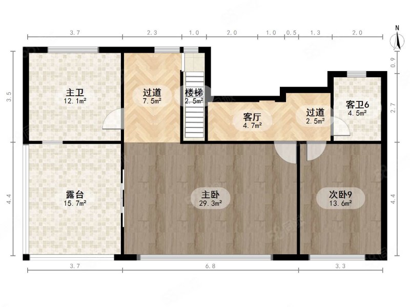 远洋天著春秋(二期别墅)4室3厅6卫387.45㎡南北3799万