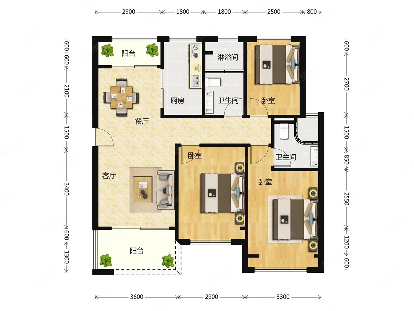 西荣路小区3室2厅1卫95㎡南北32万