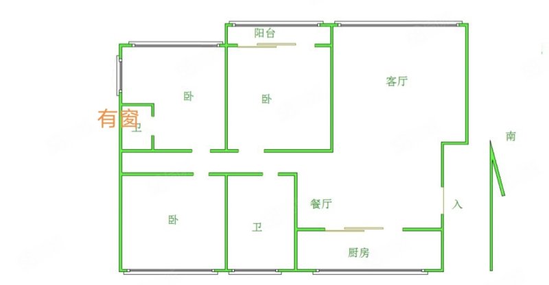 盛世瑞城3室2厅2卫136㎡南北92万