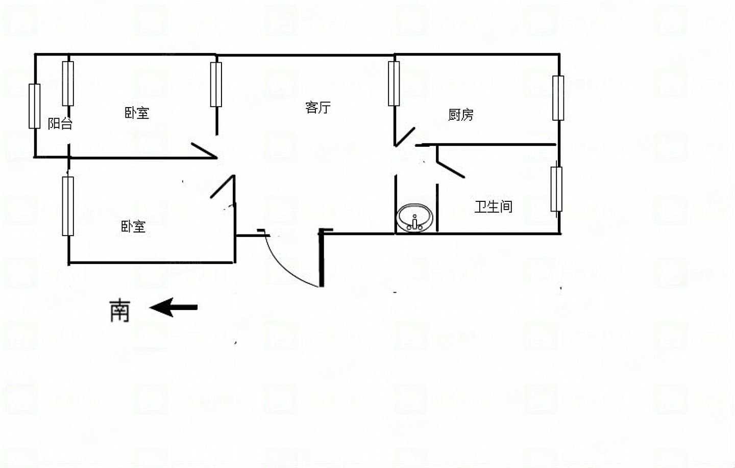 菜园社区2室1厅1卫65㎡南北29万