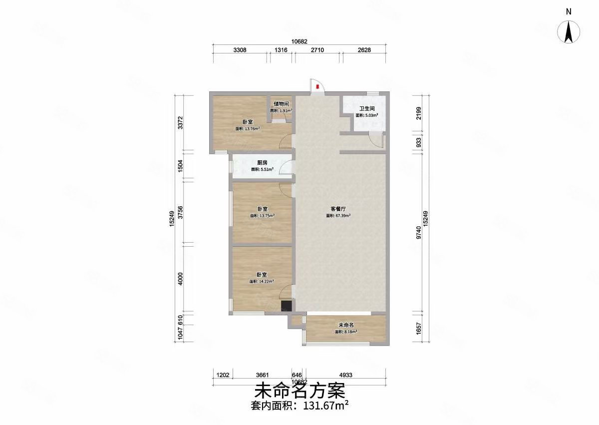 人和蓝湾小区3室2厅2卫116.5㎡南北113万