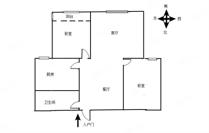 书香铭郡2室2厅1卫98㎡南49.9万