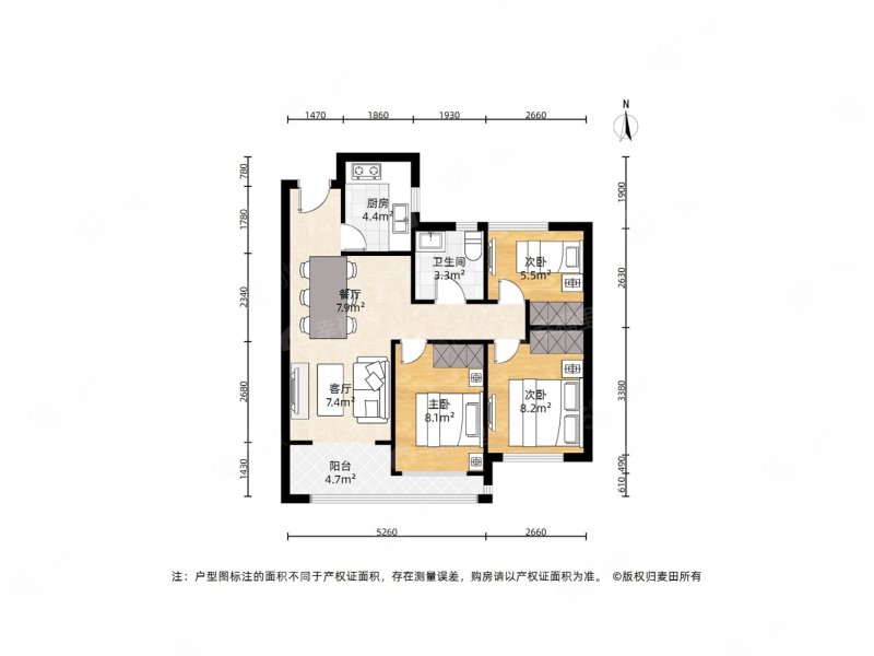 六一新苑3室1厅1卫77㎡南北210万