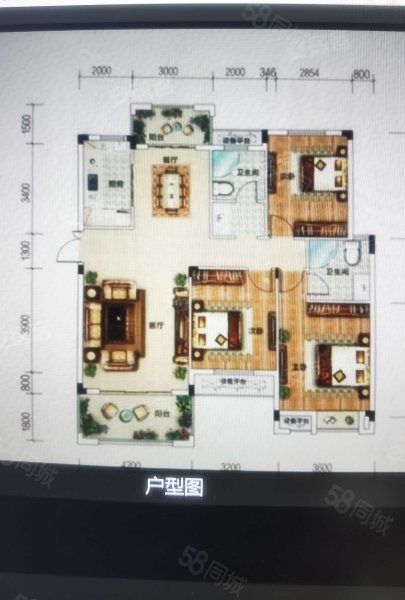 美景东方3室2厅2卫127㎡南88万