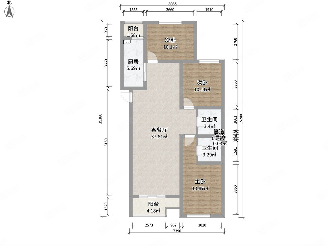 中正亲贤们3室2厅2卫134㎡南北178万