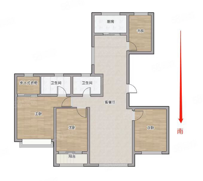 御龙湾4室2厅2卫136㎡南北178万