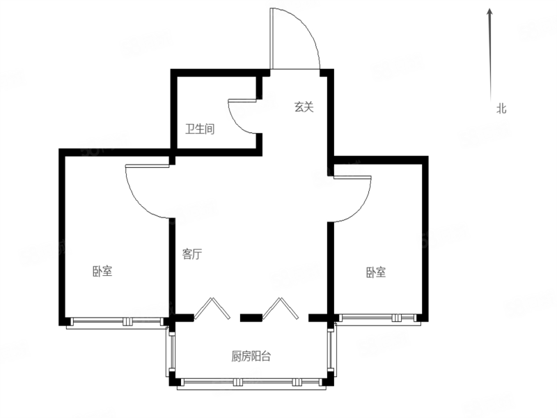 花苑小区(西区)2室1厅1卫59㎡南25万